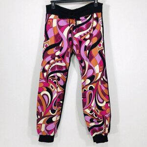 Nilla Shields Y2K Vintage Floral Joggers Sweatpants Sz L Drawstring Ginger Swirl